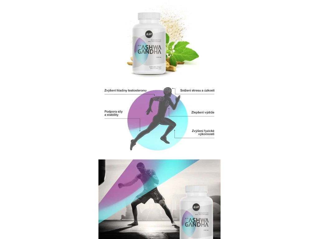 BJP Ashwagandha BIO KSM-66, 500 mg, 100 kapslí