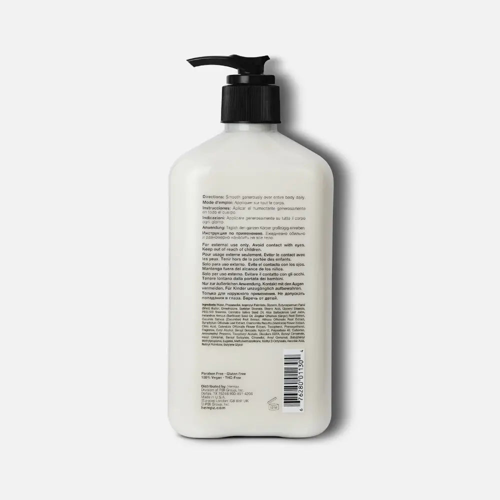 HEMPZ Hydratační tělové mléko s konopným olejem 500 ml