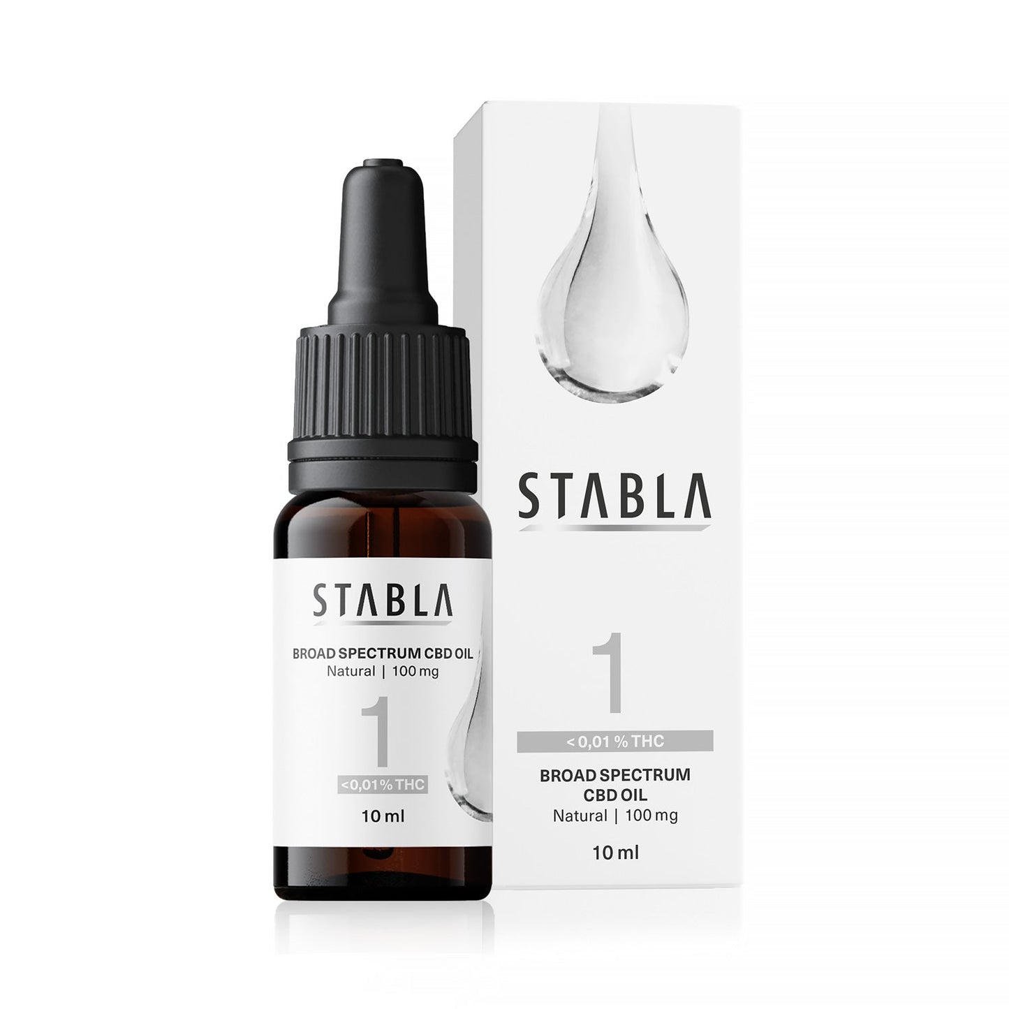 STABLA Broad Spectrum CBD Oil 1%, Natural 100 mg